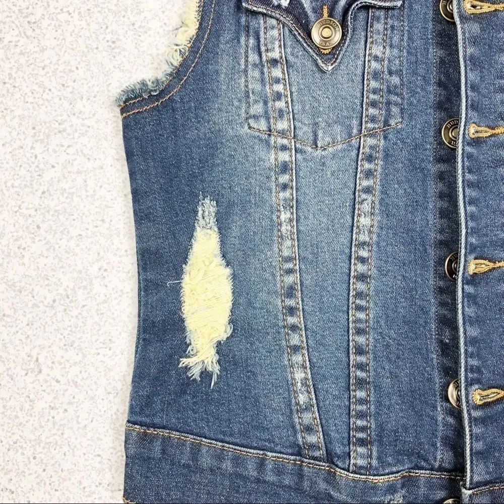 Hudson | Distressed Denim Vest - Picture 3 of 7